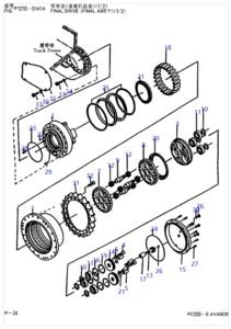 PC200 6 Travel Reduction Diagram RV Gear Type