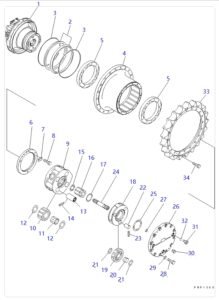 PC200 7 6D102 Travel Reduciton Diagram