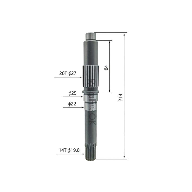PC60-6 TZ910B2002-00 Travel Motor Shaft 3 Travel Motor Drive Shaft TZ910B2002-00 Fit Excavator Komatsu PC60-6 PC60-7 PC70-6 PC70-7 PC75R-2 PC75UU-2 PC75US-3 PC75UU-3 PC78US-5