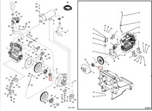 Bobcat MX331 6670757 6850038 Hydraulic Pump Coupling and Hub Diagram