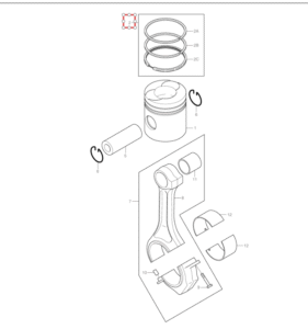 DE08T 65.02503 8146 Piston Ring Kit Diagram