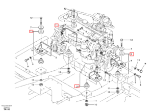 EC210B EC210B VOE14526154 VOE14526155 Engine Mount Diagram