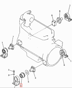 PC200 3 PC200LC 3 PC220 3 PC220LC 3 PC240 3K PW200 1 205 01 71111 6D105 Engine Cushion Diagram
