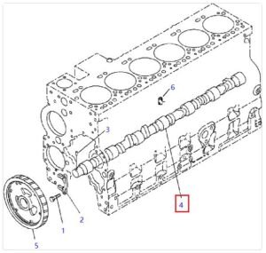 PC300 8 WA430 6 D65EX 15 SAA6D114E 3 6CT 电喷 6745 41 1110 CamShaft Diagram