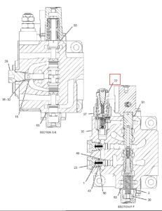 CAT312C 315C 318C 320B 320C 321C 322B 322C 325B 325C 330C 310 0395 Relief Valve Diagram