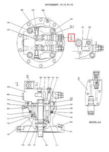 SK200 6 YN22V00030F1 Swing Motor Relief Valve Diagram