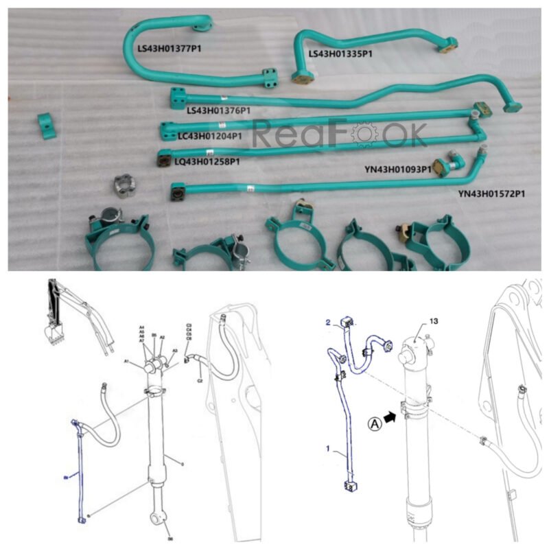 Hydraulic Cylinder Tube YN43H01572P1 Fit Excavator Kobelco SK200-8 SK210LC-8 SK210D-8 SK235SR-1E SK235SR-2