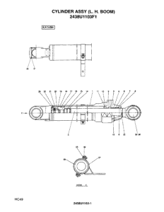 SK200LC 2438U1102R500 Boom Cylinder Seal Kit Diagram