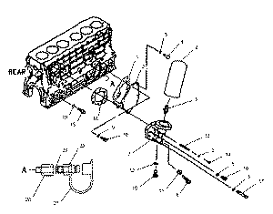 CAT311B 312B 320B 125 2974 Engine Oil Filter Bracket Diagram