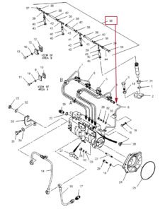 CAT311 312 312B 212 8496 S4K Fuel Return Pipe Diagram