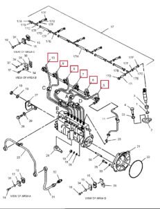 CAT320C 320D 321C 323DL 212 8599 212 8600 212 8601 212 8602 212 8603 212 8604 S6K Fuel Injection Pipe Diagram