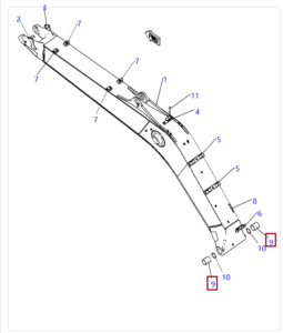 PC220LC 6 206 70 61310 Boom Bushing Diagram