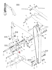 SK200 2 3 5 2406P5434D1 2406P5434D2 H Link Conrod Diagram