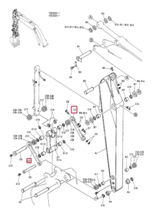 SK200 2 3 5 2406P5434D1 2406P5434D2 Link Conrod Diagram 1