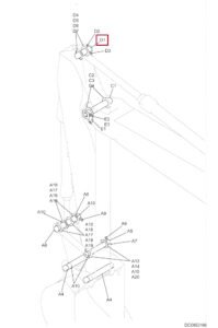 SK200 8 SK210 8 YN02B01722P1 Arm Pin Diagram