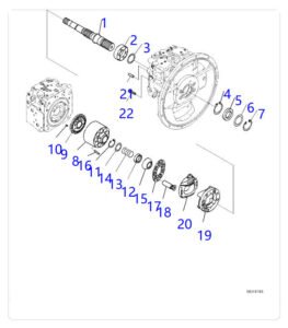 PC200 8 Hydraulic Pump 708 2L 32160 Front Shaft Diagram