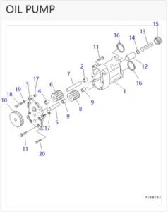 SAA6D170E 6240 51 1100 Oil Pump Diagram