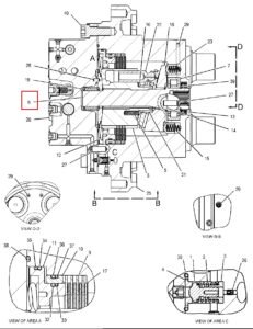 CAT312D2 165 5803 Travel Motor Shaft Diagram
