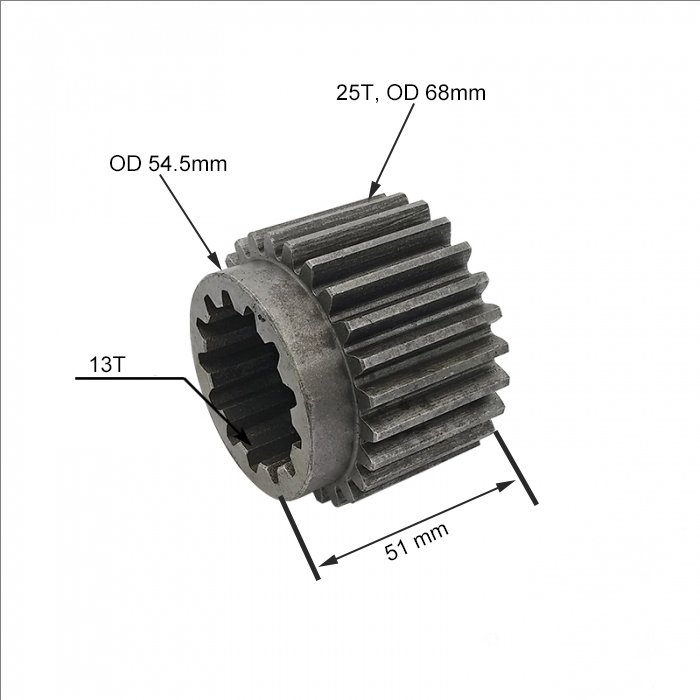 Swing Reduction Gearbox Sun Gear 05/903867 Fit Excavator JCB JS200 JS200W JS205 JS210 JS220 JS235 JZ235 JS255