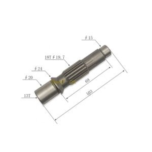 Final Drive Travel Motor Shaft RC411-73612 Fit Excavator Kubota U35S U35-3 U35-3S KX71-3 KX91-3 KX91-3S