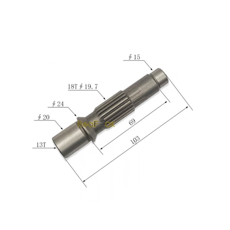 Final Drive Travel Motor Shaft RC411-73612 Fit Excavator Kubota U35S U35-3 U35-3S KX71-3 KX91-3 KX91-3S