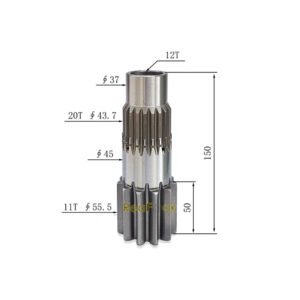 172456-77170 Pinion Shaft 3 Swing Reduction 172456-77170 Pinion Shaft Gear Fit Excavator Yanmar VIO17 VIO20-2 VIO20-3