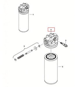 Bobcat S160 S170 6661248 Oil Filter Head Diagram 1