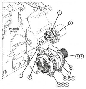 CAT320D 320D2 344 1722 Alternator Belt Tensioner Diagram
