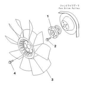 PC120 6 600 625 7550 4D102 Cooling Fan Diagram